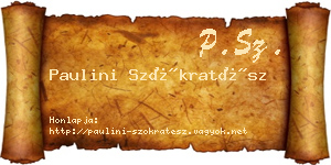 Paulini Szókratész névjegykártya